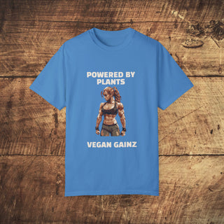 Powered By Plants Garment-Dyed T-shirt Printify