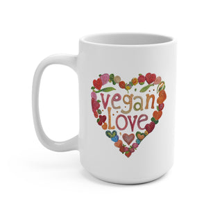 Vegan Love Coffee Mug 15oz Printify