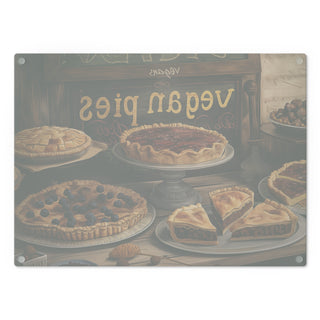 Vegan Pies Tempered Glass Cutting Board Printify