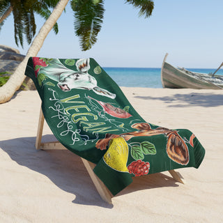 Vegan Beach Towel Printify