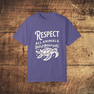 Respect All Animals Garment-Dyed T-shirt Printify