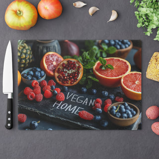 Vegan Home Tempered Glass Cutting Board Printify