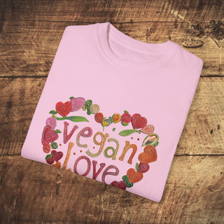 Vegan Love Garment-Dyed T-shirt Printify