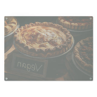 Vegan Pies Tempered Glass Cutting Board Printify