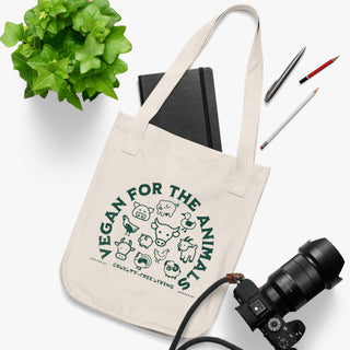 Vegan For The Animals Organic Canvas Tote Bag