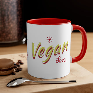 Vegan Love Accent Coffee Mug, 11oz Printify