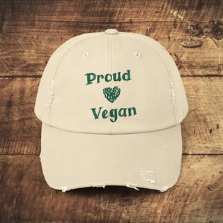 Proud Vegan Unisex Distressed Cap Printify