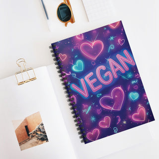 Vegan Hearts Spiral Notebook - Ruled Line Printify