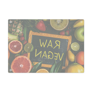 Raw Vegan Tempered Glass Cutting Board Printify