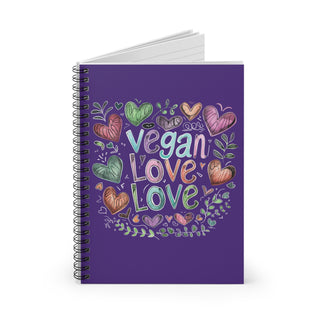 Vegan Love Spiral Notebook - Ruled Line