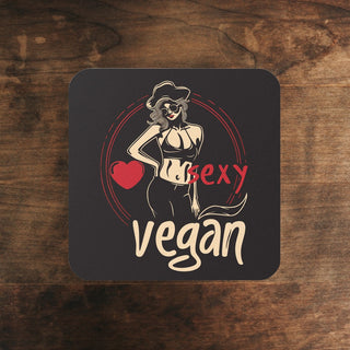 Sexy Vegan Cork Back Coaster Printify