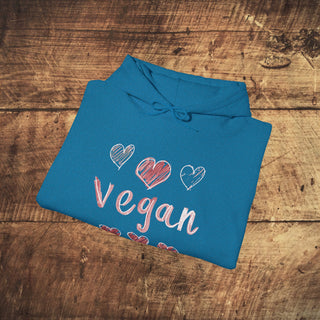 Vegan Hearts Heavy Blend™ Hooded Sweatshirt Printify