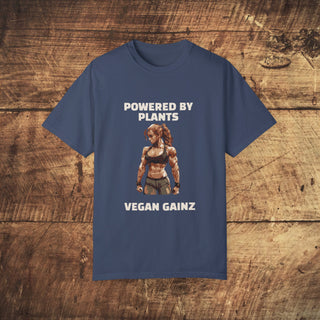 Powered By Plants Garment-Dyed T-shirt Printify