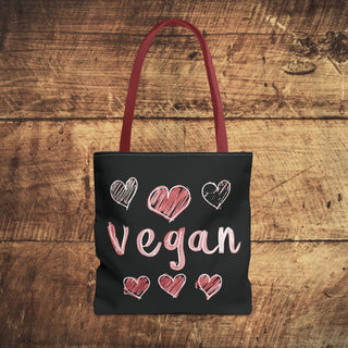 Vegan Hearts Tote Bag Printify