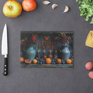 Vegan Home Tempered Glass Cutting Board Printify