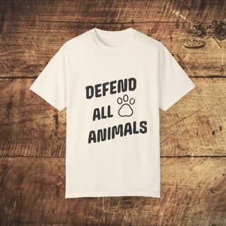 Defend All Animals Garment-Dyed T-shirt Printify