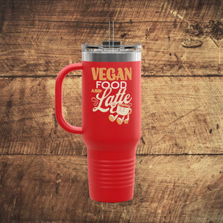 Vegan Food & Latte Insulated Travel Mug, 40oz