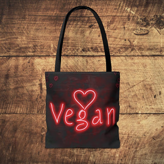 Vegan Heart Tote Bag Printify