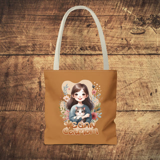 Vegan Cat Mom Tote Bag Printify