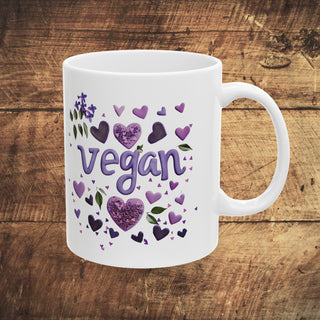 Vegan Hearts Coffee Mug, 11oz Printify