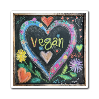 Vegan Hearts Magnet Printify