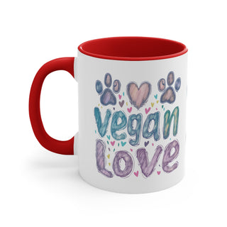 Vegan Love Accent Coffee Mug, 11oz Printify