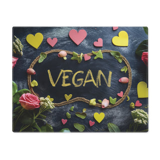 Vegan Hearts and Roses Placemat, 1pc Printify