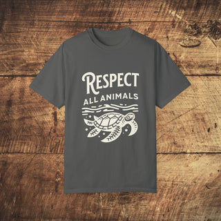 Respect All Animals Garment-Dyed T-shirt Printify