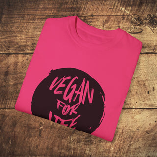 Vegan For Life Garment-Dyed T-shirt Printify