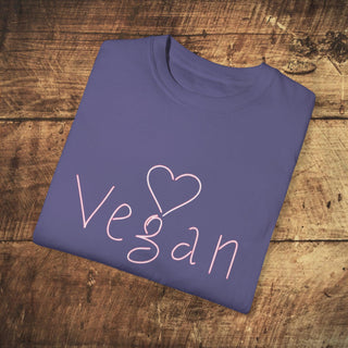 Vegan Heart Garment-Dyed T-shirt Printify