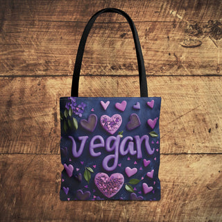 Vegan Hearts Tote Bag Printify