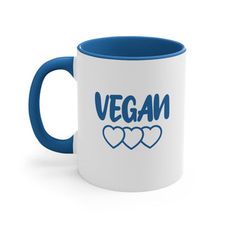 Vegan Hearts Accent Coffee Mug, 11oz Printify