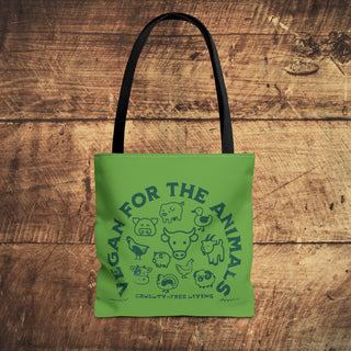 Vegan For The Animals Tote Bag Printify