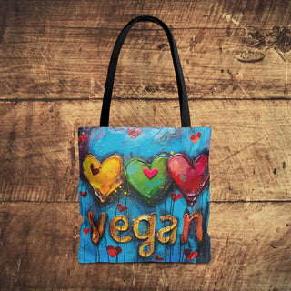 Vegan Hearts Tote Bag Printify