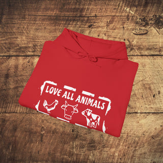 Love All Animals Heavy Blend™ Hooded Sweatshirt Printify