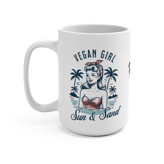 Vegan Girl Coffee Mug 15oz Printify