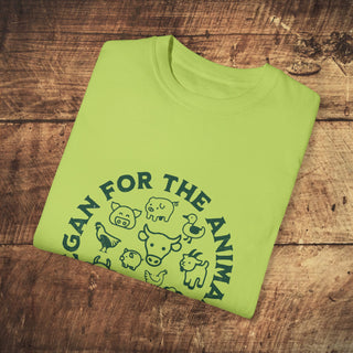 Vegan For The Animals Garment-Dyed T-shirt Printify