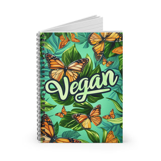 Vegan Butterflies Spiral Notebook - Ruled Line Printify