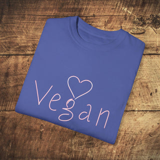Vegan Heart Garment-Dyed T-shirt Printify