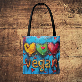 Vegan Hearts Tote Bag Printify