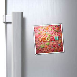 Vegan Hearts Magnet Printify