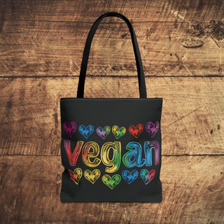 Vegan Hearts Tote Bag Printify