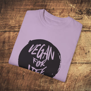 Vegan For Life Garment-Dyed T-shirt Printify