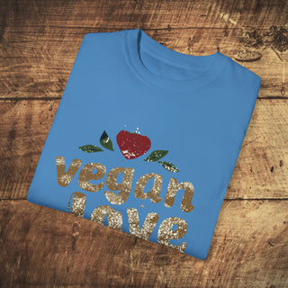 Vegan Love Garment-Dyed T-shirt Printify