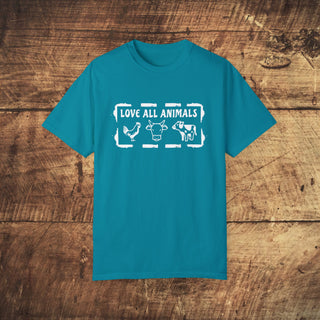 Love All Animals Garment-Dyed T-shirt Printify