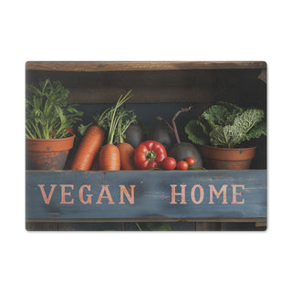 Vegan Home Tempered Glass Cutting Board Printify