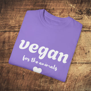 Vegan For The Animals Garment-Dyed T-shirt Printify