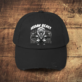 Vegan Beast Unisex Distressed Cap Printify