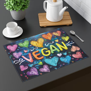 Vegan Hearts Placemat, 1pc Printify