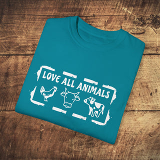 Love All Animals Garment-Dyed T-shirt Printify